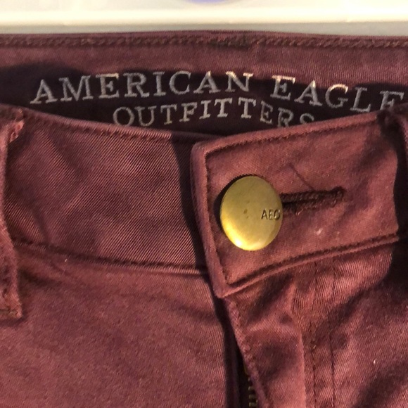 AE maroon high rise jeggings size 2 - Picture 2 of 6